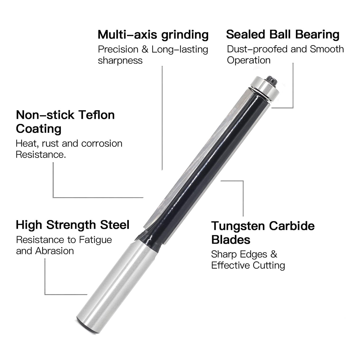 Snapklik.com : Flush Trim Router Bit 1/2 Shank By , Extra Long Flush ...