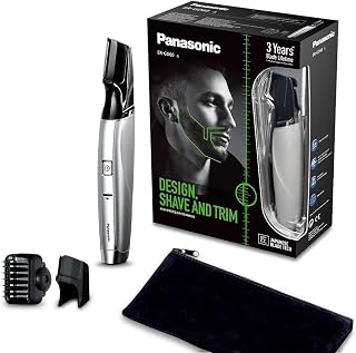 Panasonic ER-GD60 - Recortadora con cuchilla de 35 mm y accesorio de recorte de precisión de 10 mm, color plata y negro