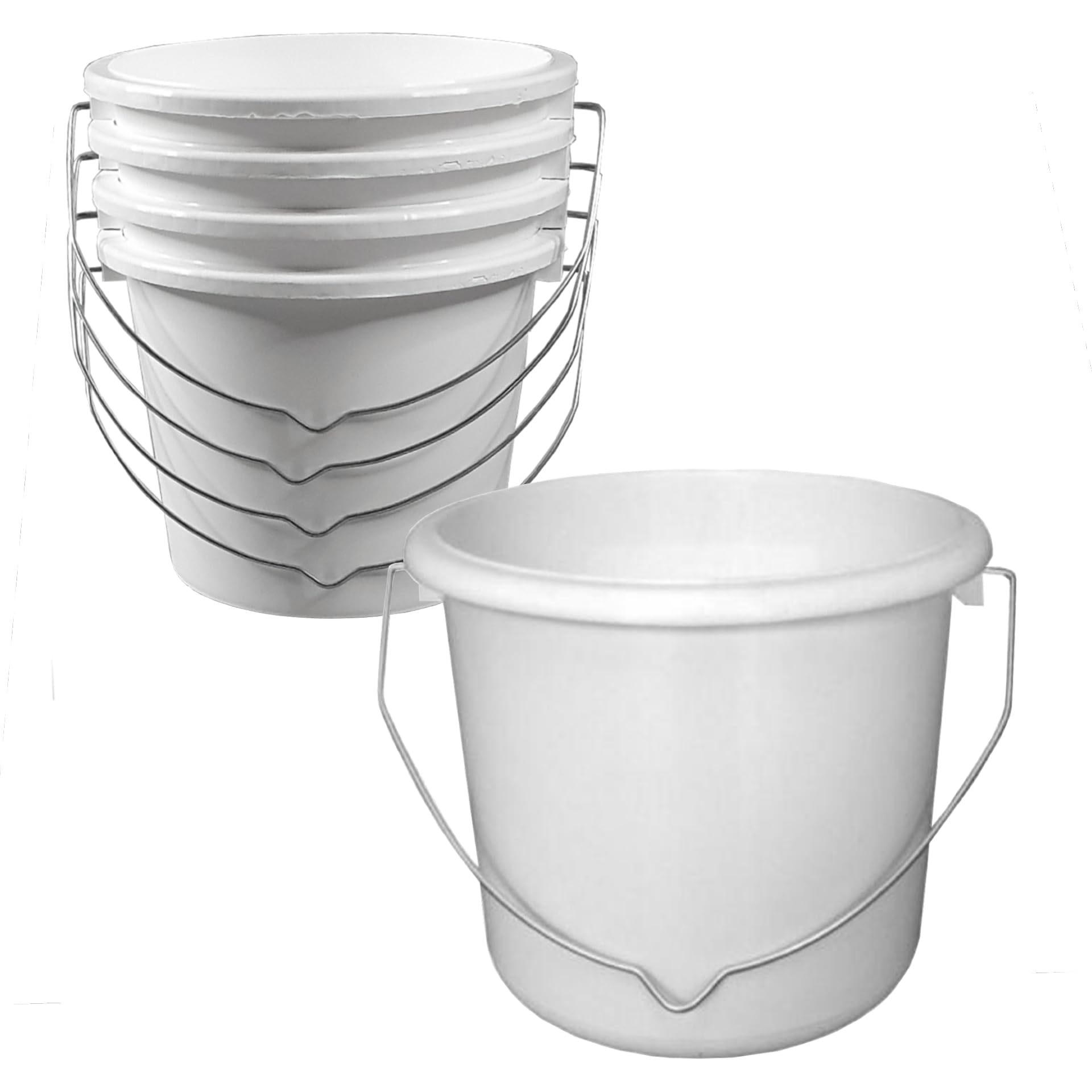 Plastic Paint Kettle Container with Metal Handle - Buckets, Tubs, Mixing Pots, Paint Kettle Storage Containers, Clear Tubs, Empty Pots for paints and Paste 1 Litre Pack of (10)