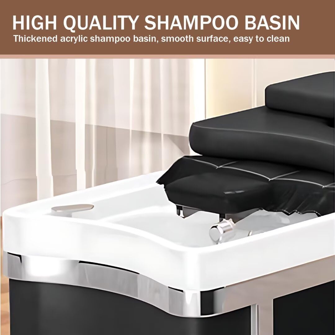 Professionelle Salon-Spa-Massageliege, luxuriöses schwarz-gestreiftes Design, Kopf-Spa-Ausstattung, Gesichtsliege mit viel Stauraum und Wasserkreislauf