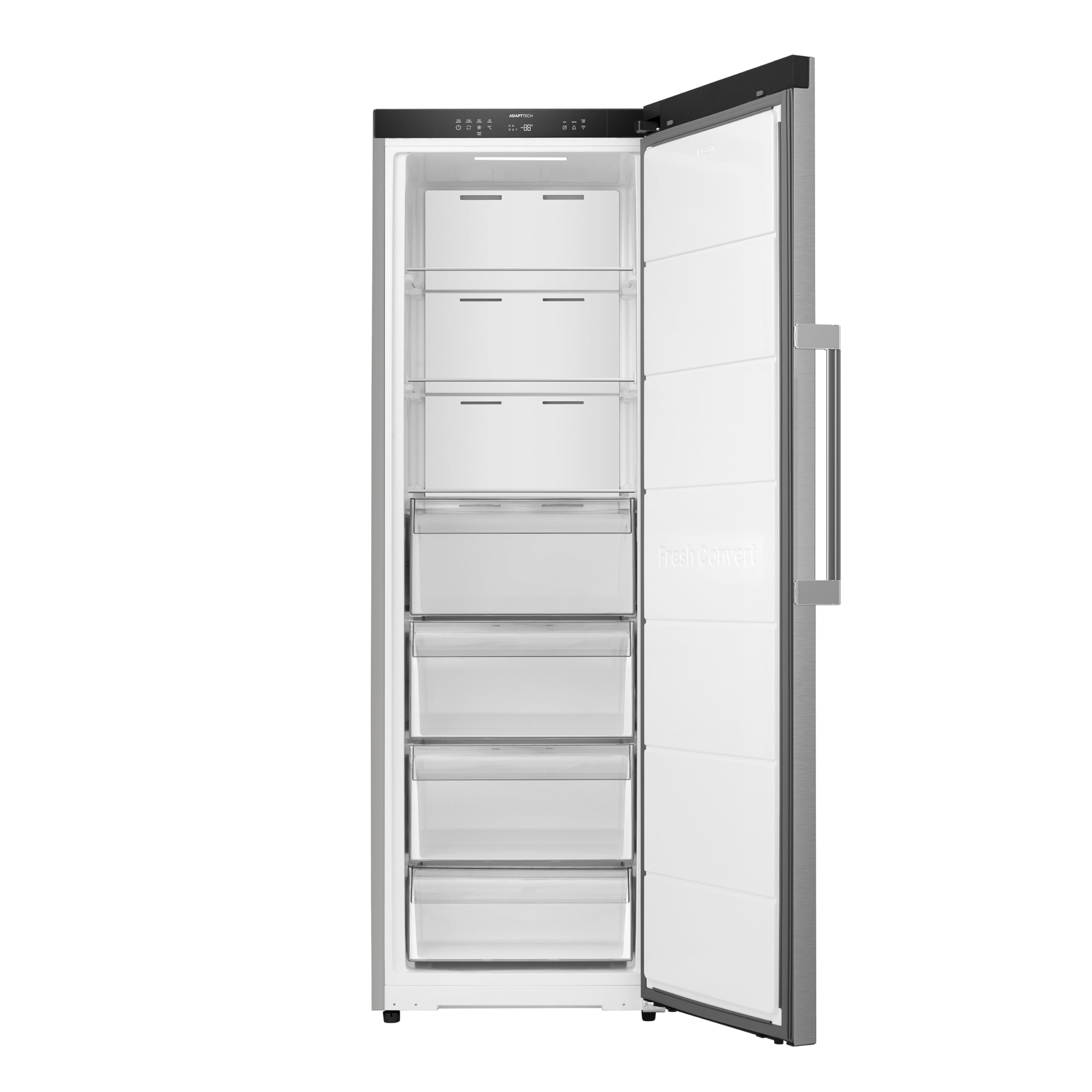 Gorenje FNC618D6XWF Gefrierschrank Freistehend 312 Liter SmartFit 185cm Höhe AdaptTech Convert -24℃ bis +8℃ ConnectLife Wifi Easy-open Griff Inverter Edelstahl