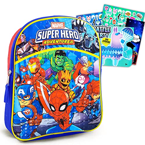 Marvel Spiderman And Friends Mini Backpack ~ 3 Pc Bundle With 11" Spiderman Superhero Adventures School Bag For Boys, Kids Plus Stickers And More (Spiderman School Supplies) #TOP18