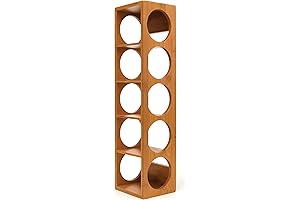8305 Bamboo Wood Stackable 5-Bottle Wine Rack