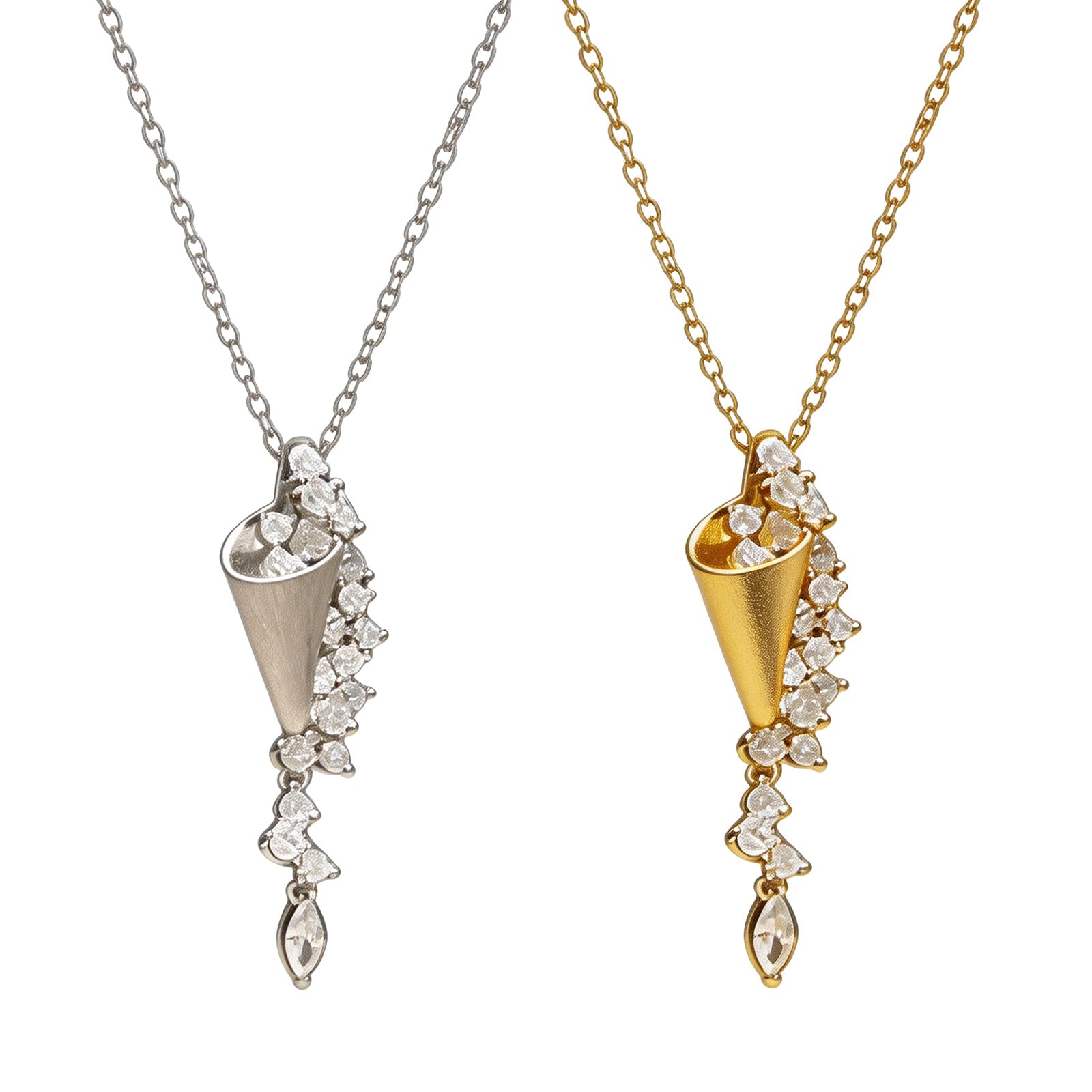 Collana con ciondolo con intricata forma a imbuto e accento creativo, regalo alla per la collana con ciondolo compleanno