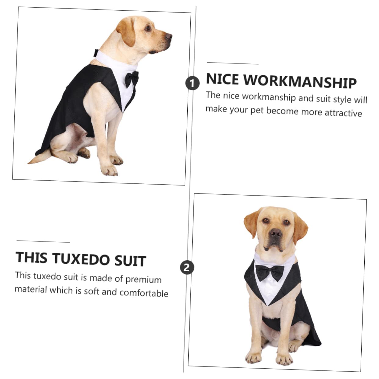 BESPORTBLE 3 Pz smoking per animali domestici costume animale abito da sposa per animali domestici giubbotto cane giacca cane smoking per cani abbigliamento per animali domestici cotone