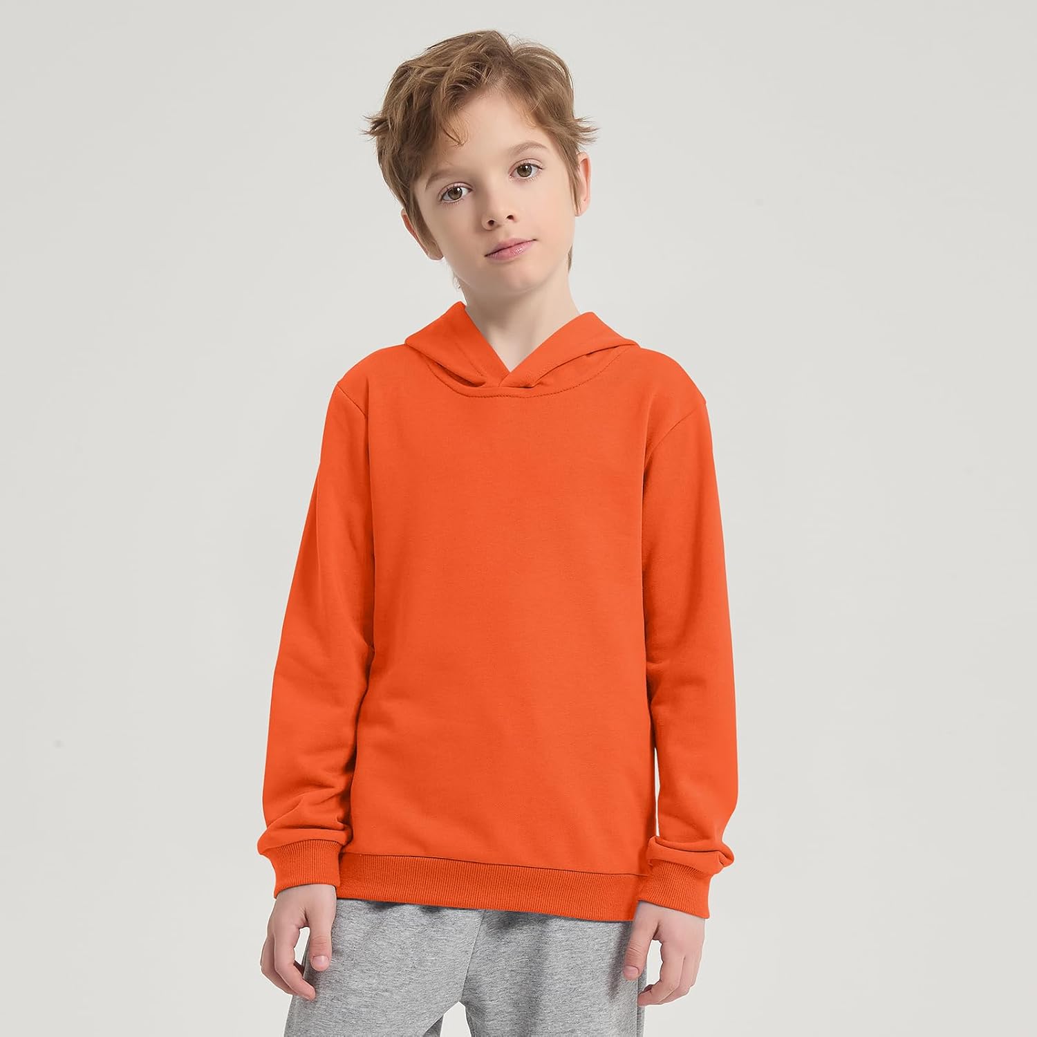 Cotton Kids Hoodie Light Weight Sweatshirt (Thin) Long Sleeve Boys Girls Fall Spring Pullover Clothes for Toddlers - Image 2