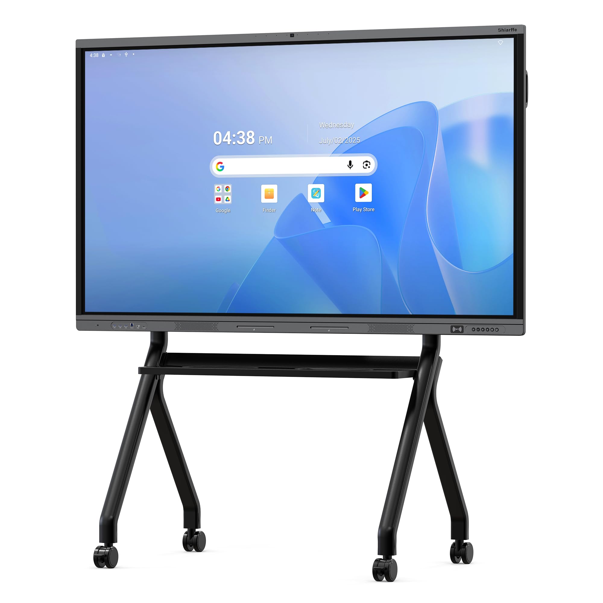 Shiarffe X5 Pro 4K 75 Inch Smart Board with Portable Stand, EDLA-Certified Digital Whiteboard, Touchscreen Interactive Display Built-in Camera for Classroom Office Hybrid Work Home, Android OS