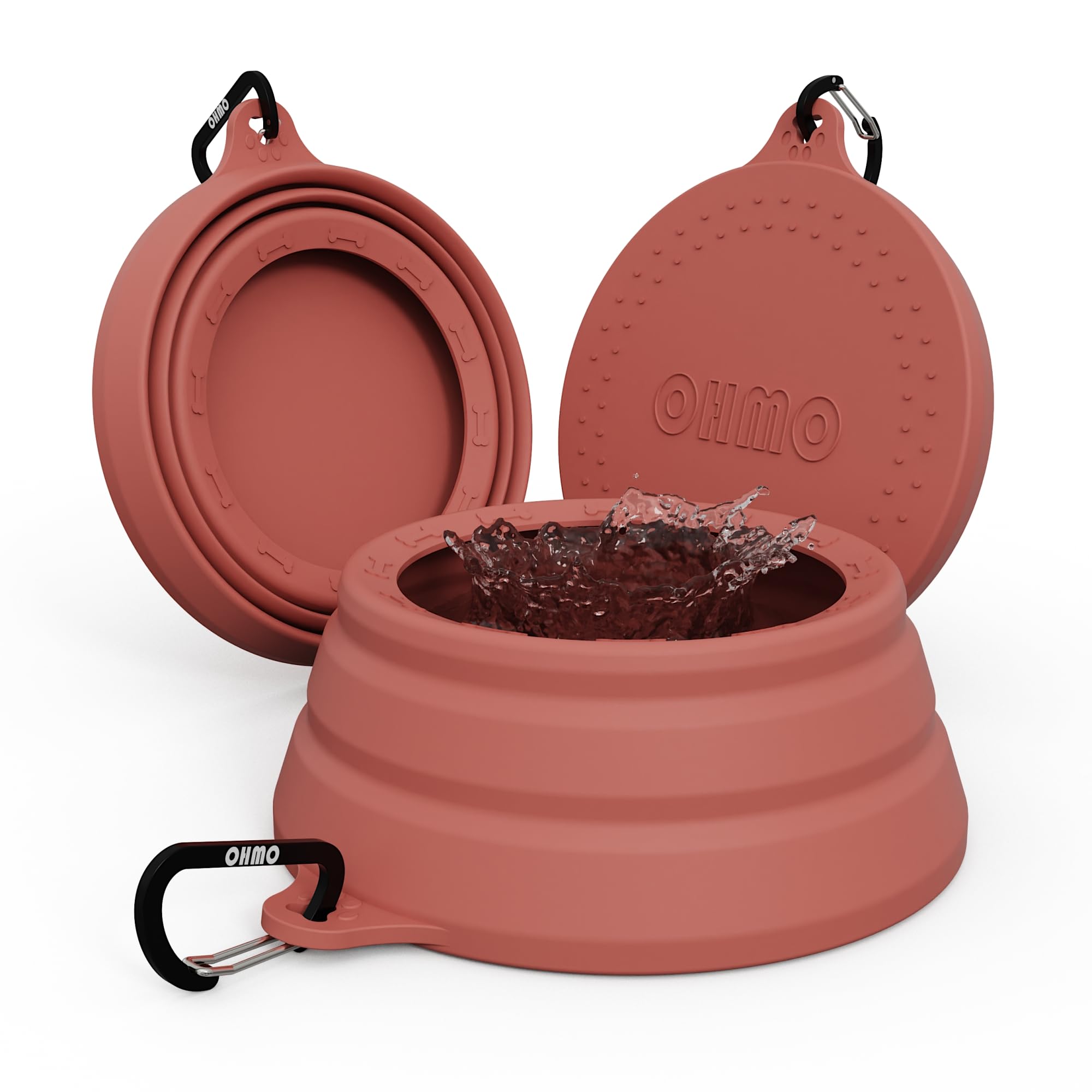 OHMO Spill Proof Collapsible Dog Water Bowl 24oz for Cars, No Splash Portable Bowls for Dog Travel, Pet Essentials for Road Trips, Cat Travel Accessories