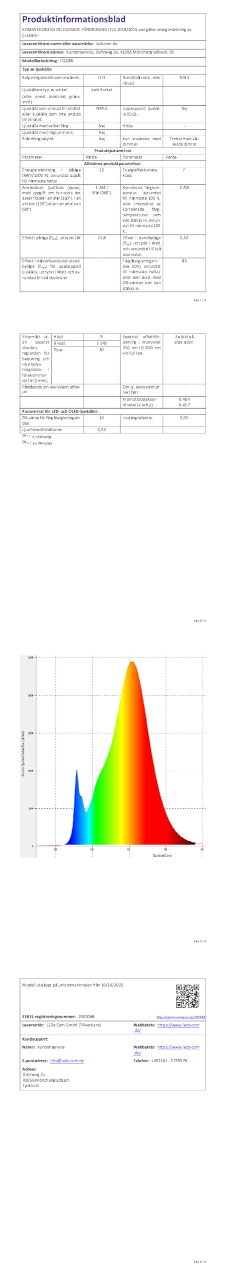 ledscom.de 2er Set LED Unterbauleuchte SIRIS schwarz matt mit Bewegungsmelder, flach, 114cm, je 1261lm, warmweiß