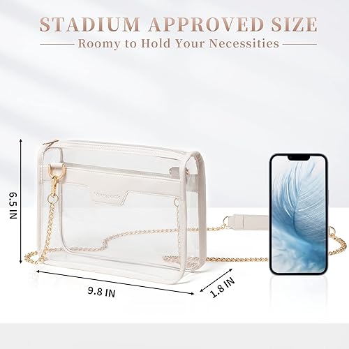 Miniatura 2 de Vorspack Bolso transparente aprobado para estadios, bolsa transparente para mujer, bolsa cruzada transparente para eventos deportivos, conciertos