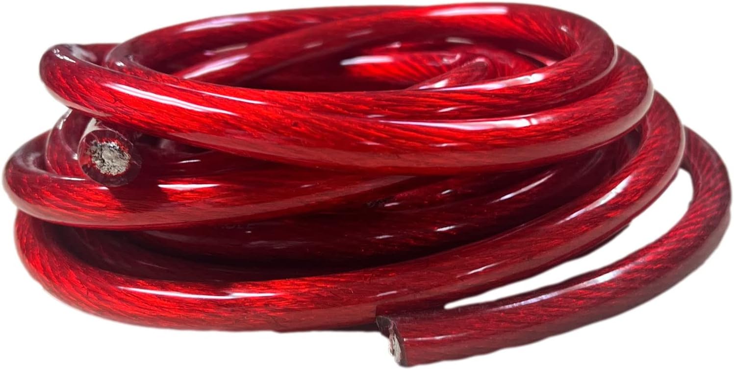 IMC Audio 1/0 Gauge CCA Power Red Wire Cable (10ft) for Car Audio, Automotive, Speaker, Amp, RV, Trailer, 12V Power Inverter