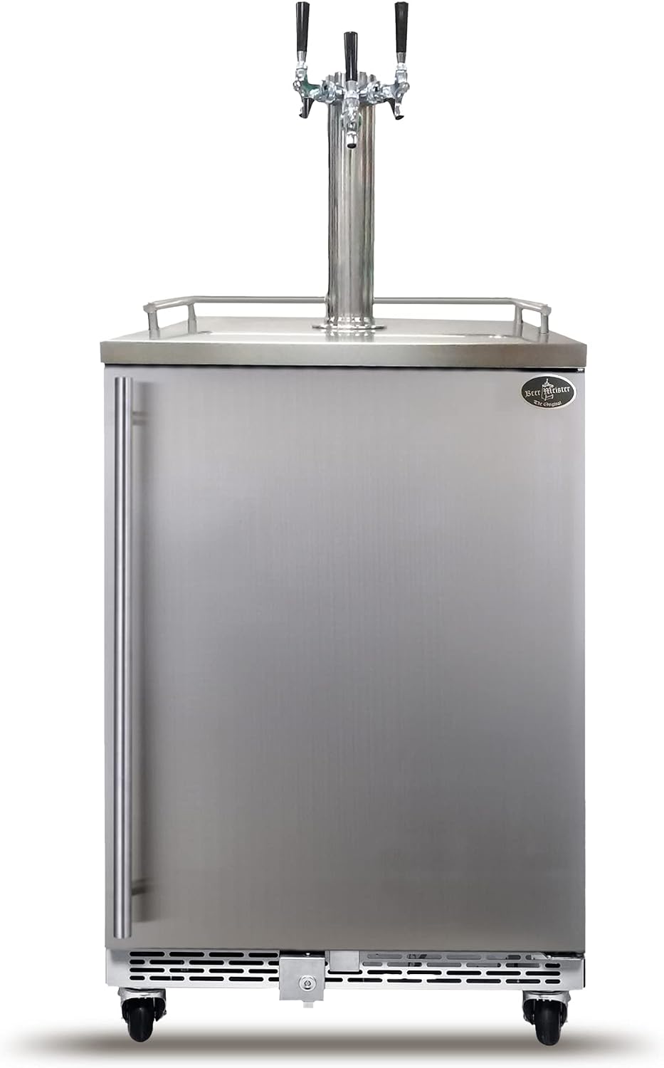 Beer Meister - Beer Kegerator Premium Series, Draft Beer Dispenser For Home Bar, Beer, Wine, & Bar Soda Dispenser System, Triple Tower w/Stainless Door, 24.88 x 23.88 x 39.25 inches