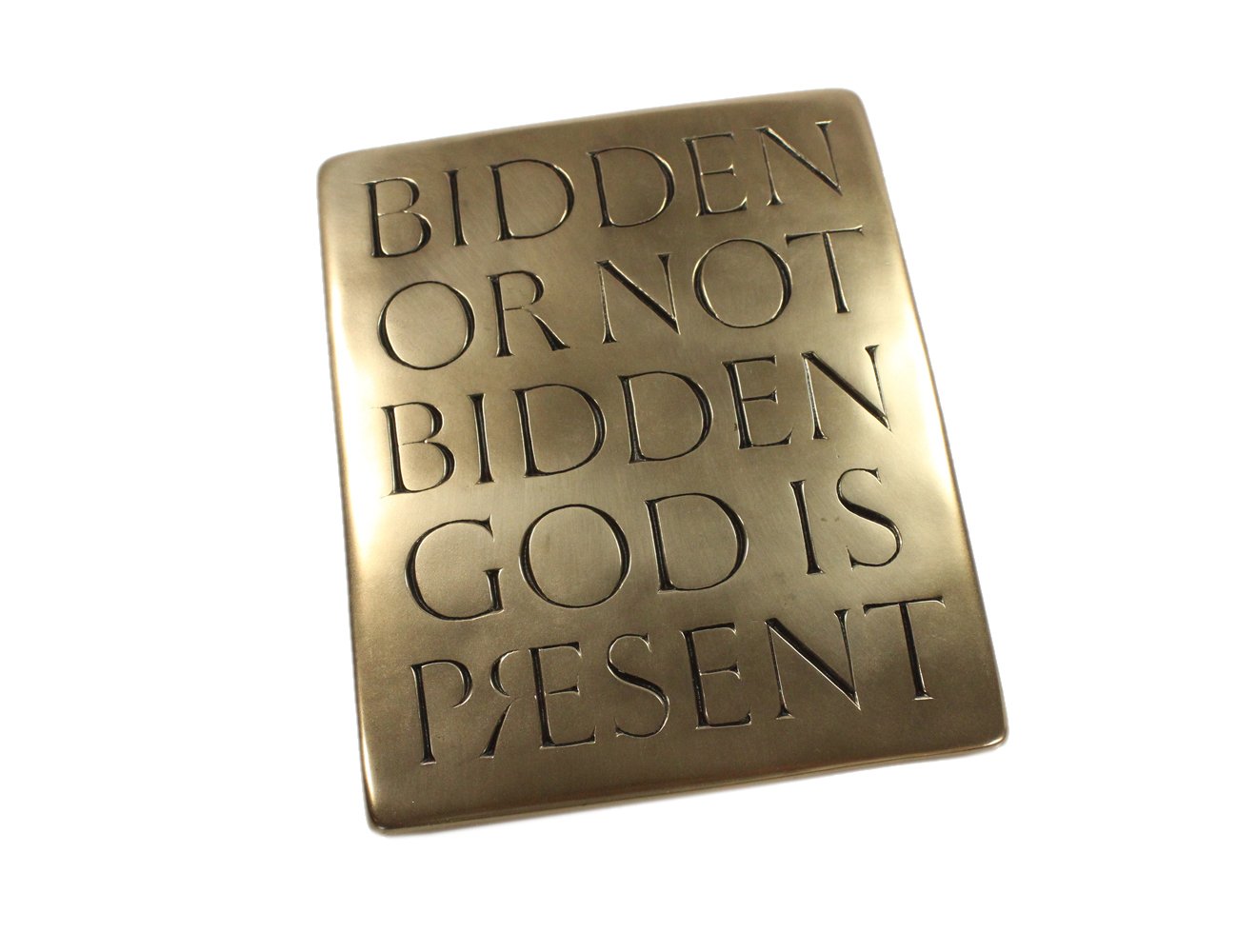 Wild Goose Studio Bidden or Not Bidden God is Present Irish Plaque Resin Casting Bronze Coated 8 1/4 Inches Tall by 6 3/4 Inches Wide Ready To Hang Made in Ireland