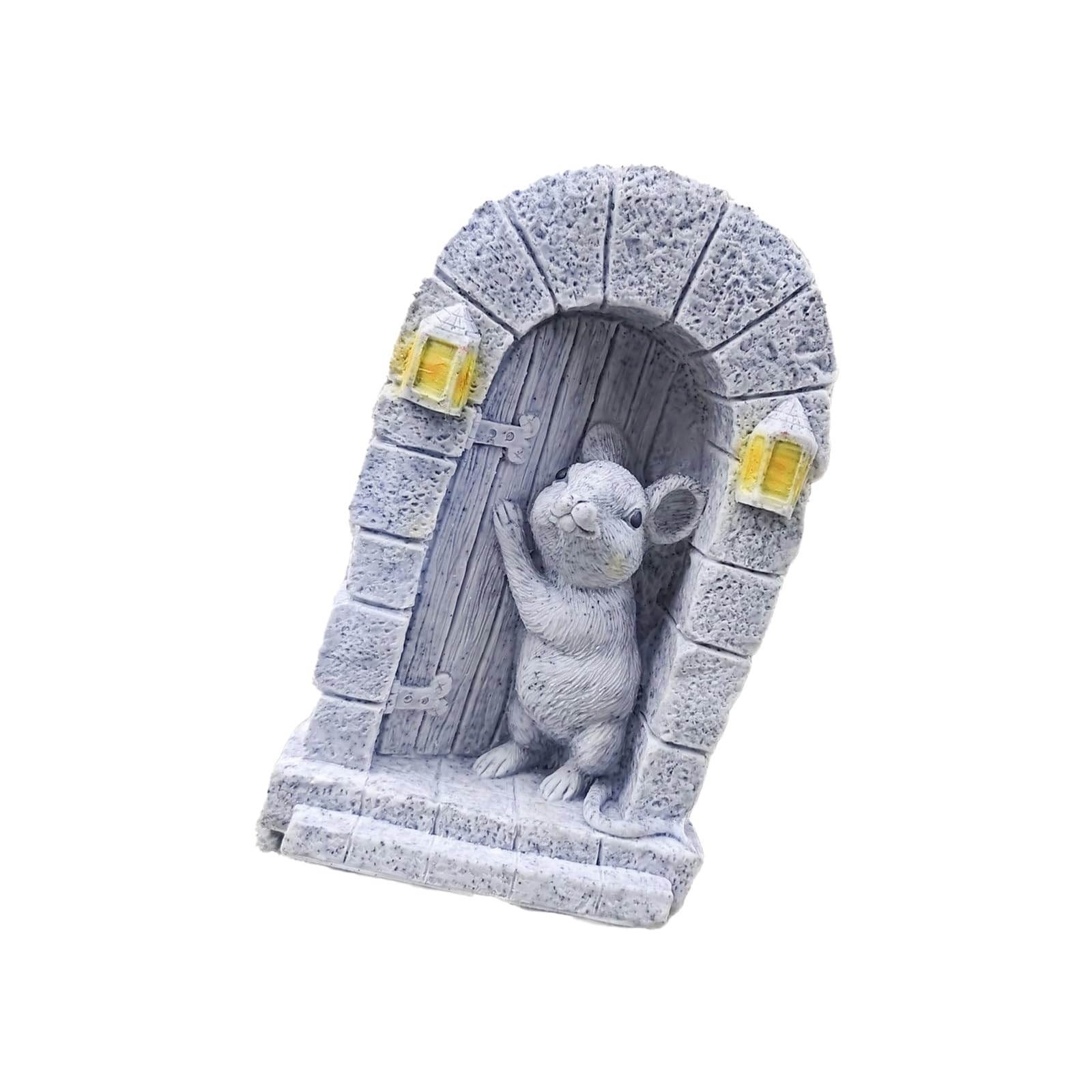 Buxuaaaa Weather Resistant Door Sculpture Whimsical Garden Decors Indoor Outdoor Ornament Resin Door Sculpture