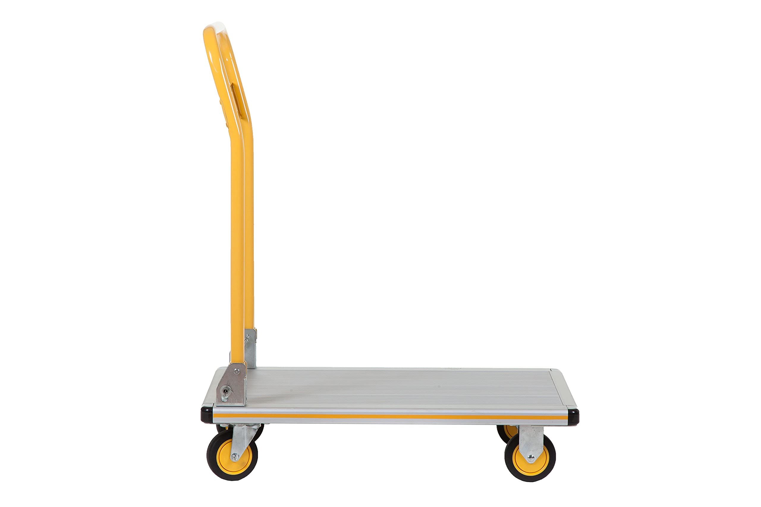Stanley SXWT-PC510 Platform Trolley with 150 kg Capacity, Aluminium Portable Foldable Multi-Functional Dolly Push Cart with 360 Degree Swivel Wheels, Silver and Yellow, (74 x 48 x 90cm) (B01N75YUW4) Amazon Price History, Amazon Price Tracker