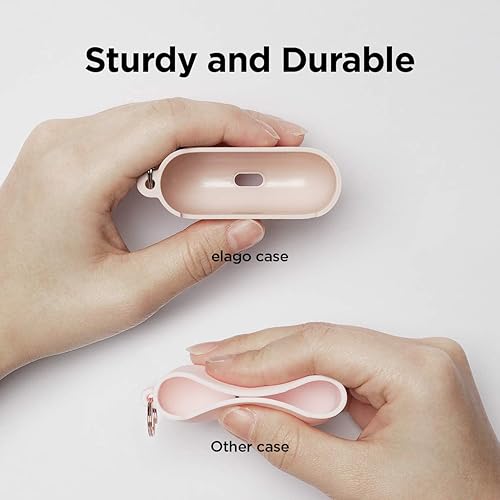 Miniatura 4 de elago Funda de silicona líquida compatible con AirPods Pro, llavero incluido, protección de triple capa, diseño de protección, soporta carga