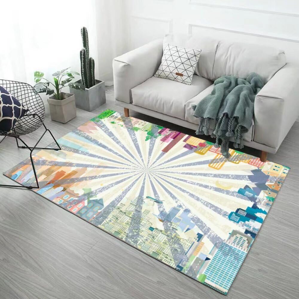 Tapis lavable bleu 60x90 cm la solution anti-tache pour votre salon