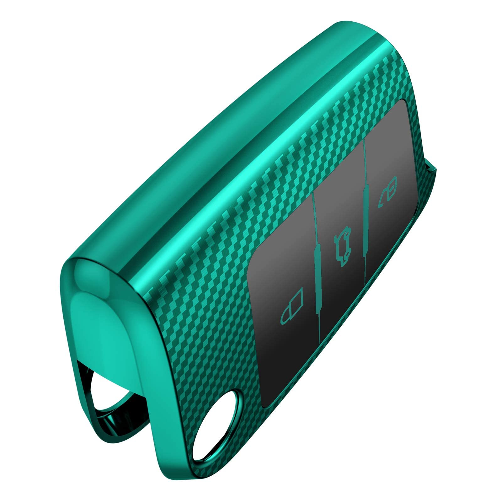 OATSBASF Car Key Cover Compatible with VW,Car Key Case for VW Golf 7 Polo Skoda Seat TPU Silicone 3 Buttons Box (Green-Stripe) — view 5