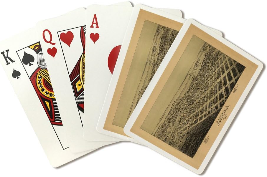Lantern Press Aurora, Missouri, Panoramic Map, 52 Playing Cards for Adults, Poker Size Card Deck