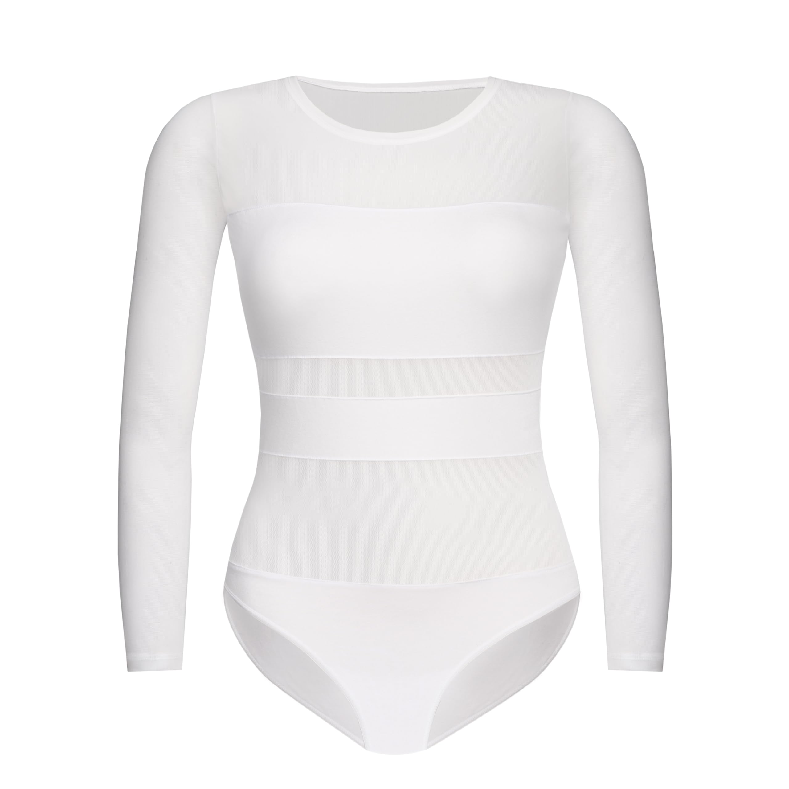 Teyli Body De Manga Larga Para Mujer Elegante Y Cómodo Con Inserciones De Malla Ajustado Suave Y Versátil Ideal Para El Día A Día Y Para Cualquier Ocasión.