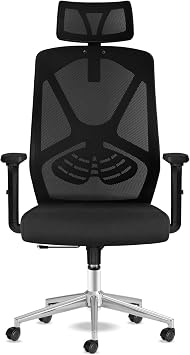 Craft Ofis Sandalyesi Baş Destekli Ergonomik Çalışma Koltuğu Kumaş (Siyah)