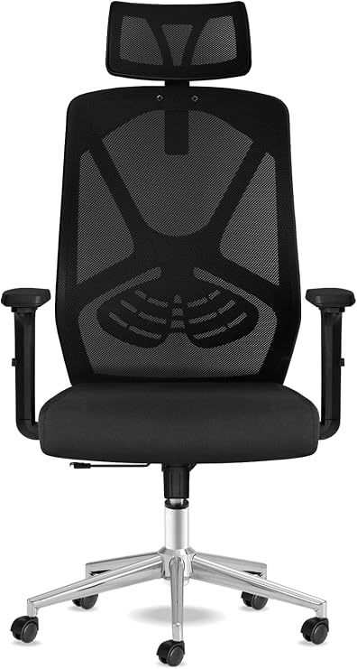 Craft Ofis Sandalyesi Baş Destekli Ergonomik Çalışma Koltuğu Kumaş (Siyah)