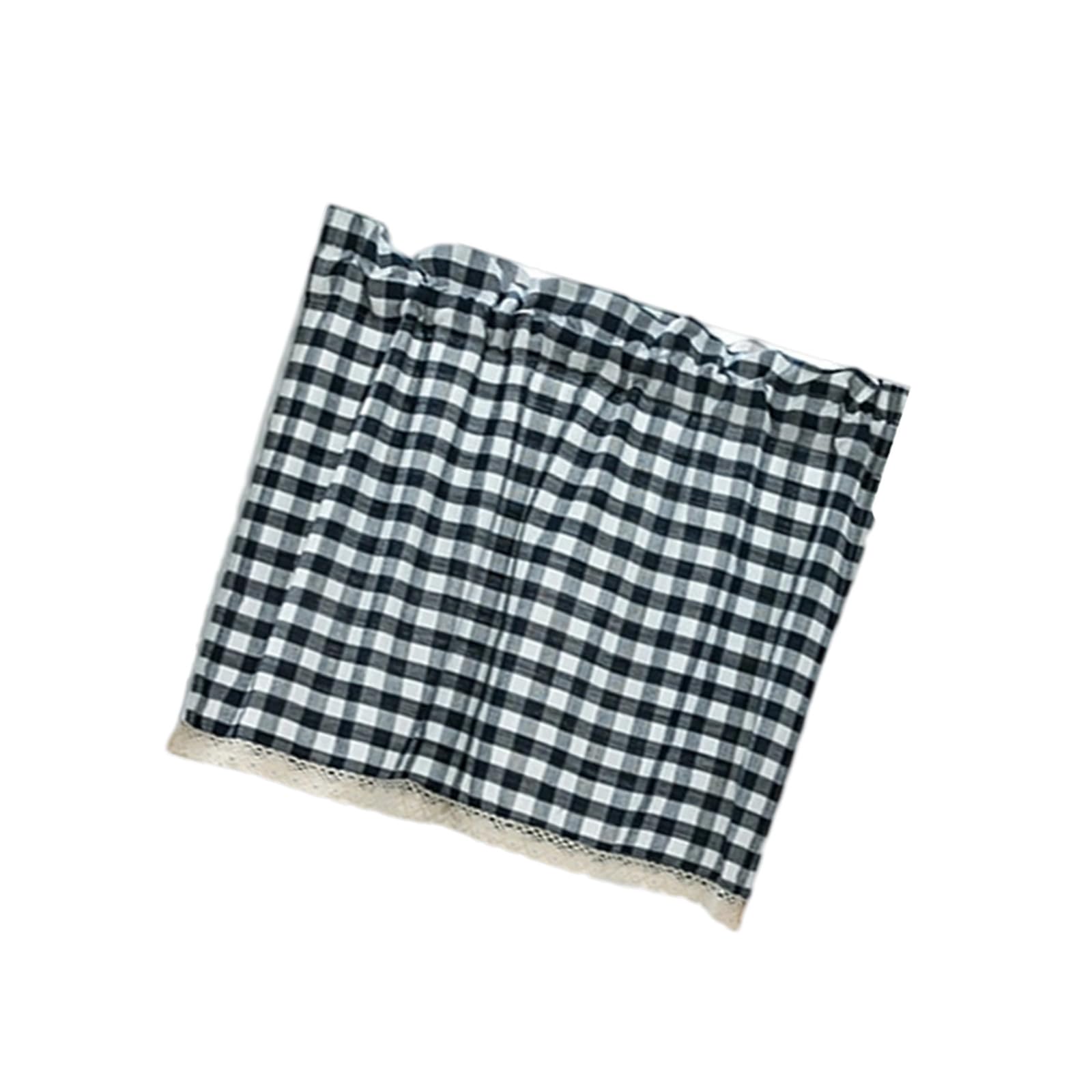 Elnwnnkc Navy Blue Window Panel Thermals Insulated Fabric Curtain For Space Dorm Studio Apartment Decoration Checkered Small Curtains