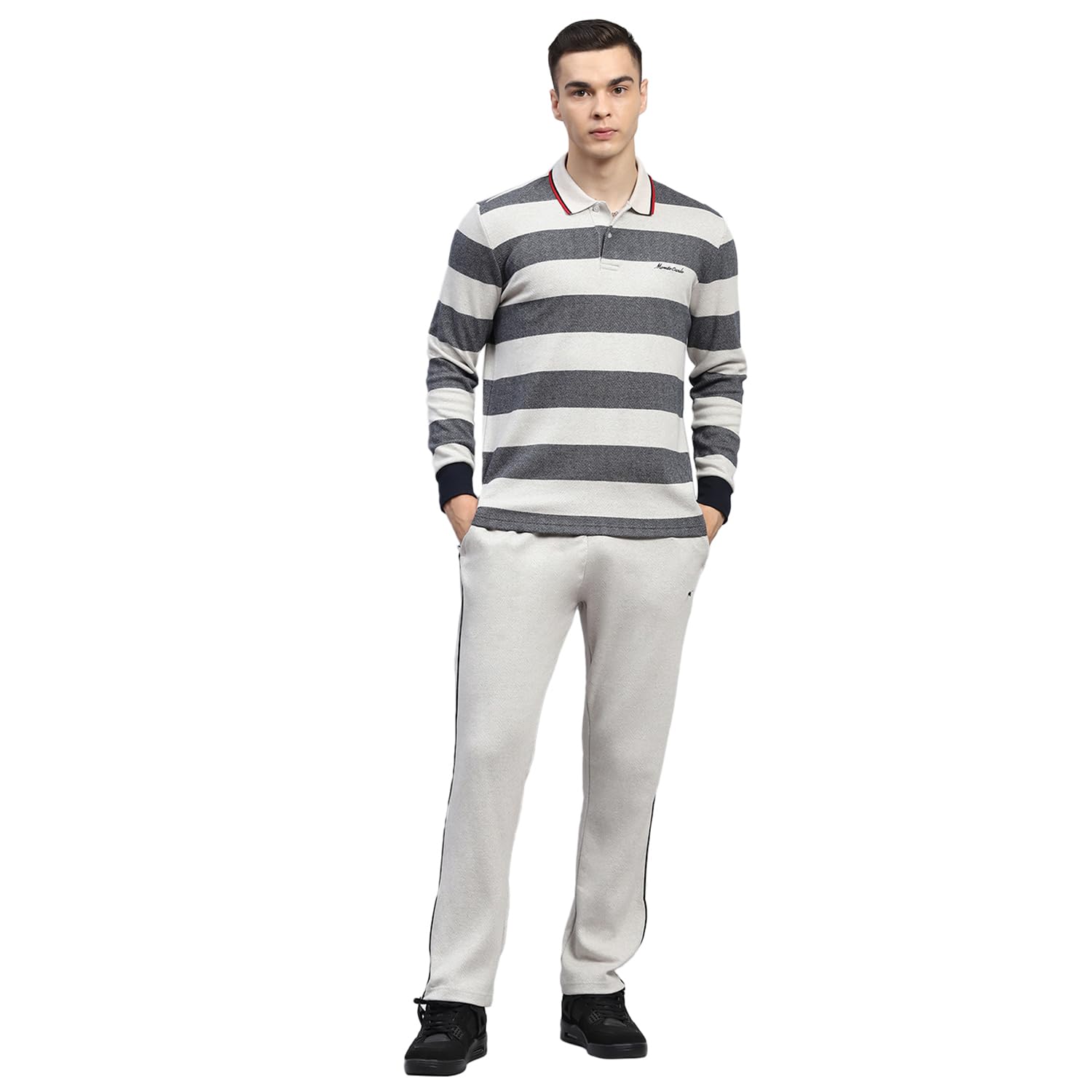 monte carlo Mens Striped Collared Neck Full Sleeve Tracksuit (224066525)-picture-19