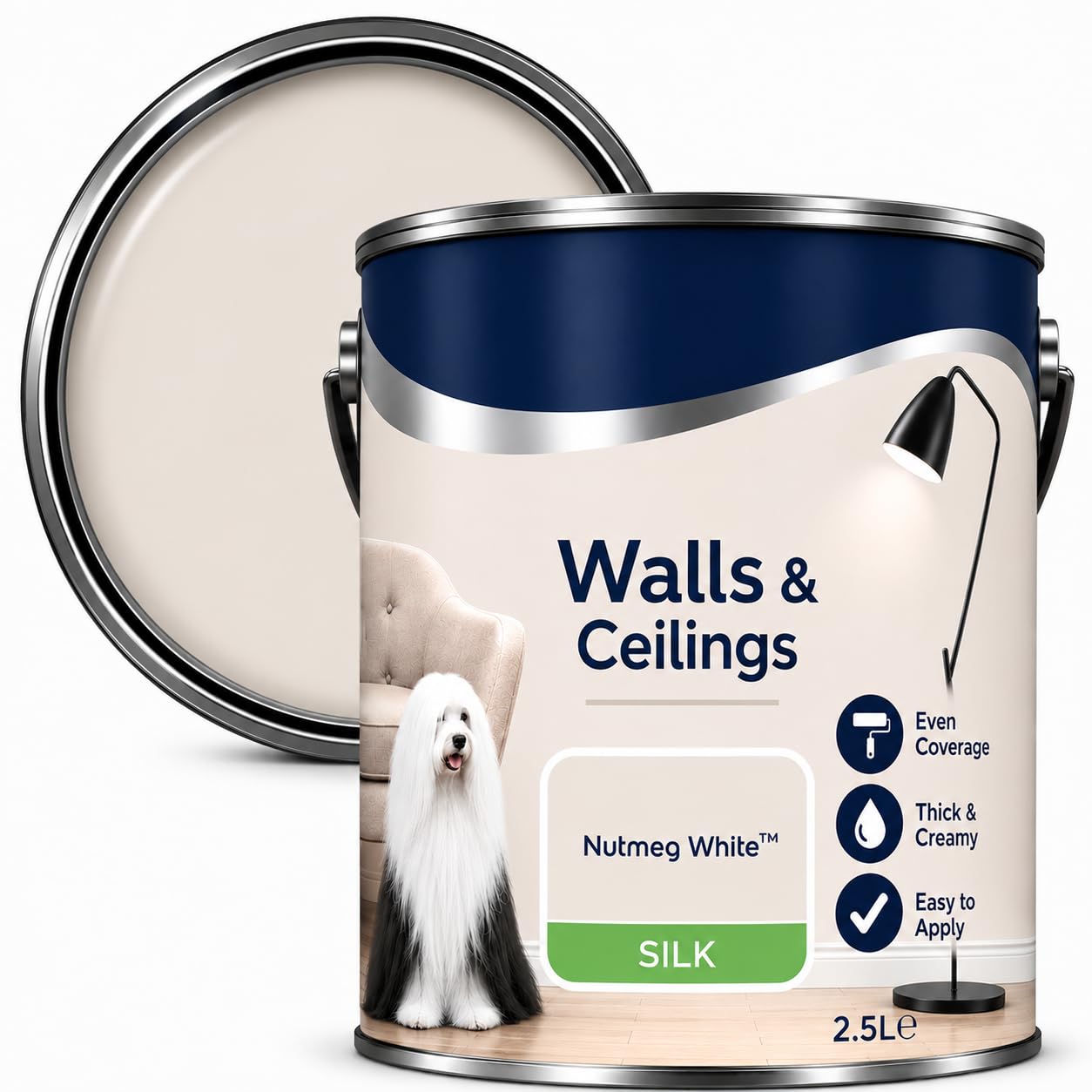 AXpower Inspirational Technology Empowering People Walls & Ceilings Silk Emulsion Paint Nutmeg 2.5L | Smooth Mid Sheen Interior Wall Paint | Rich Finish with Excellent Coverage