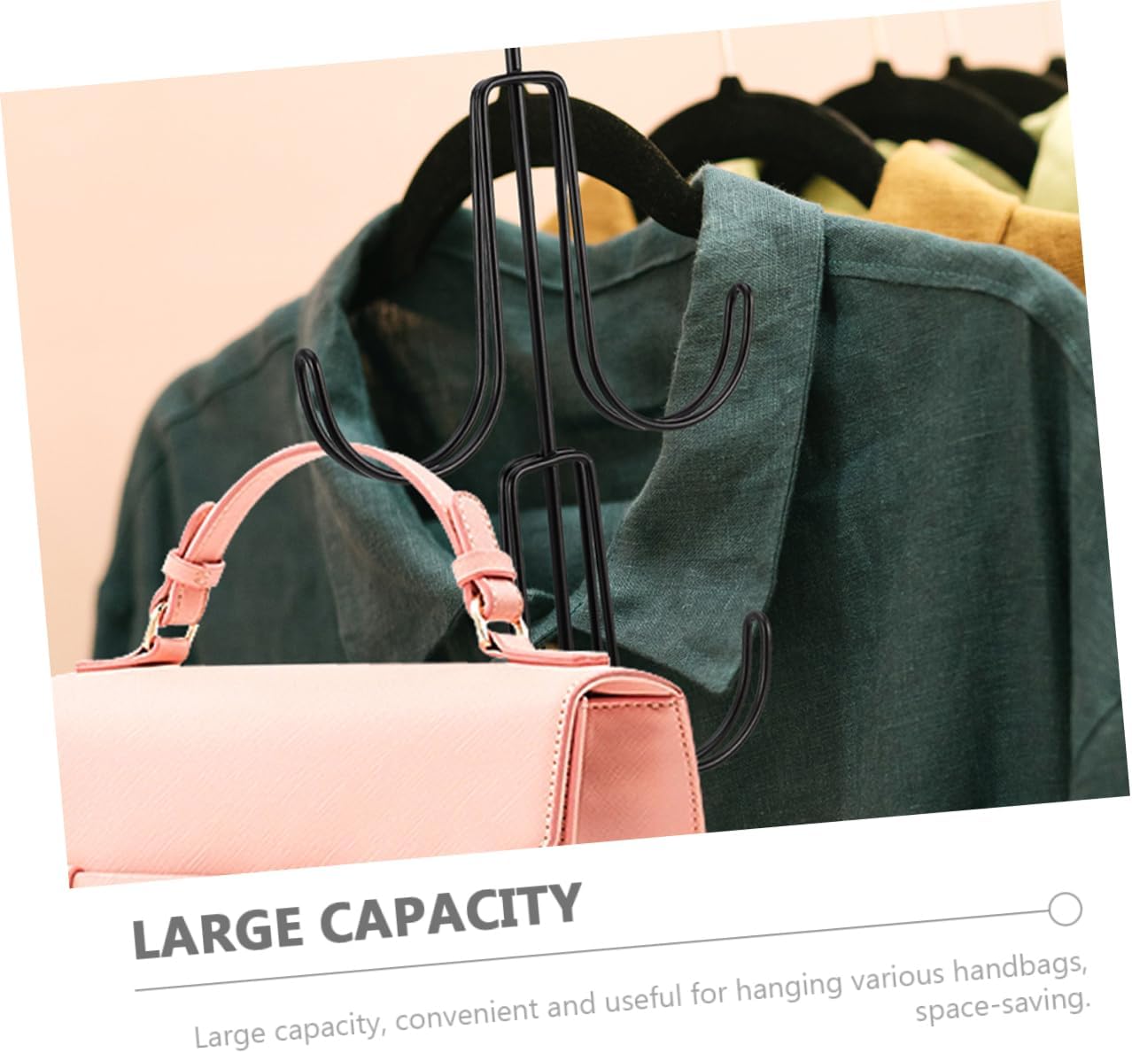 2pcs Handbag Hanger Organizer Purse Hook Storage Rack for Closets Space-Saving Bag Holder for Handbags Scarves Belts Versatile and Stylish Design