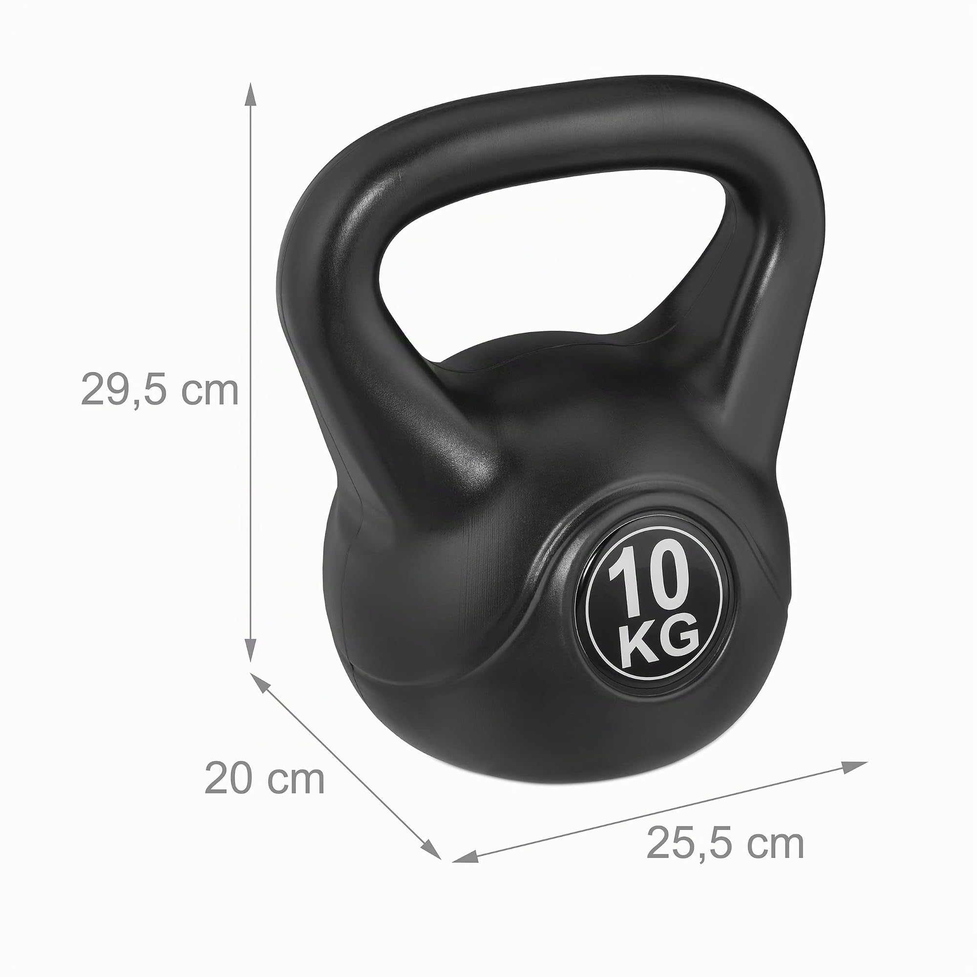 Relaxdays Kettlebell, Kugelhantel Kunststoff, entraînement de fitness, Schwunghantel, femme et homme