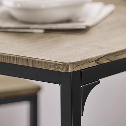 Miniatura 7 de Haotian OGT03-N juego de comedor de 3 piezas mesa de comedor con 2 taburetes juego de mesa de bar mesa de desayuno para cocina en casa mesa de bar