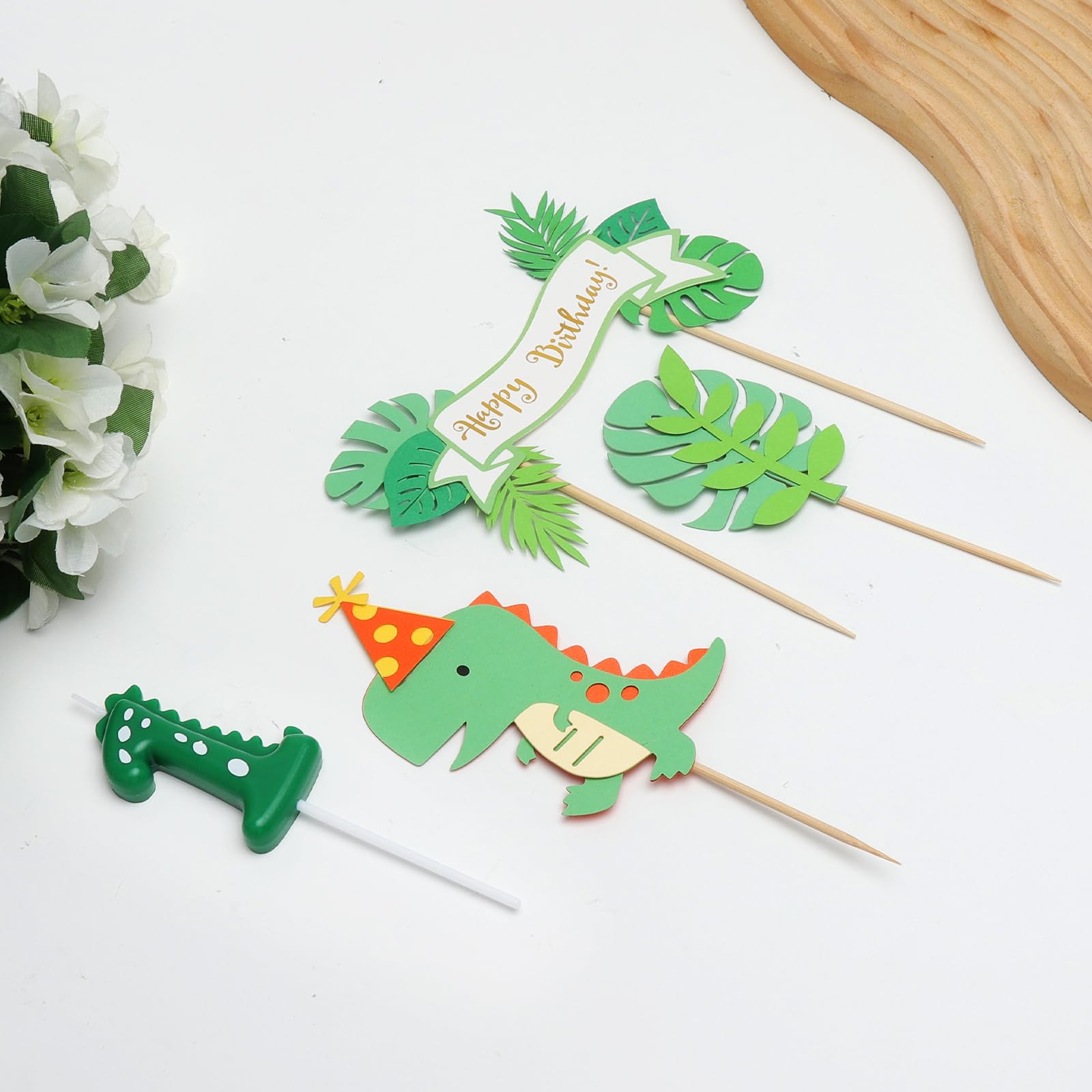 Candele Numero Compleanno, Candele Dinosauro 1 Anni, con Decorazione Torta, Decorazioni Compleanno 1 Anni