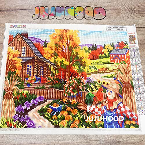 JUJUHOOD Large DIY 5D Diamond Painting Kits for Adults 20x16Inch/40x50cm Full Drill Nature Fall Scenery Home Wall Art Decor, Autumn Landscape by JUJUHOOD - Image 3