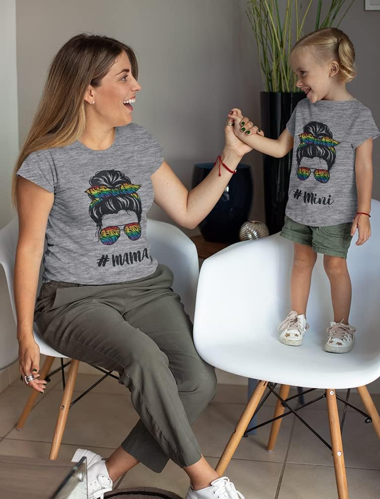 Matching Shirts Mother and Daughter Mommy and Me T Shirts Rainbow Mama