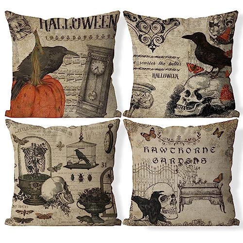 🍂 Captivating Halloween Designs: Add a touch of spooky charm to your home decor with our Halloween pillow cover, featuring unique and eye-catching design. 🍁 High-Quality Material: Made from premium and durable Faux linen, our Halloween pillow covers ...