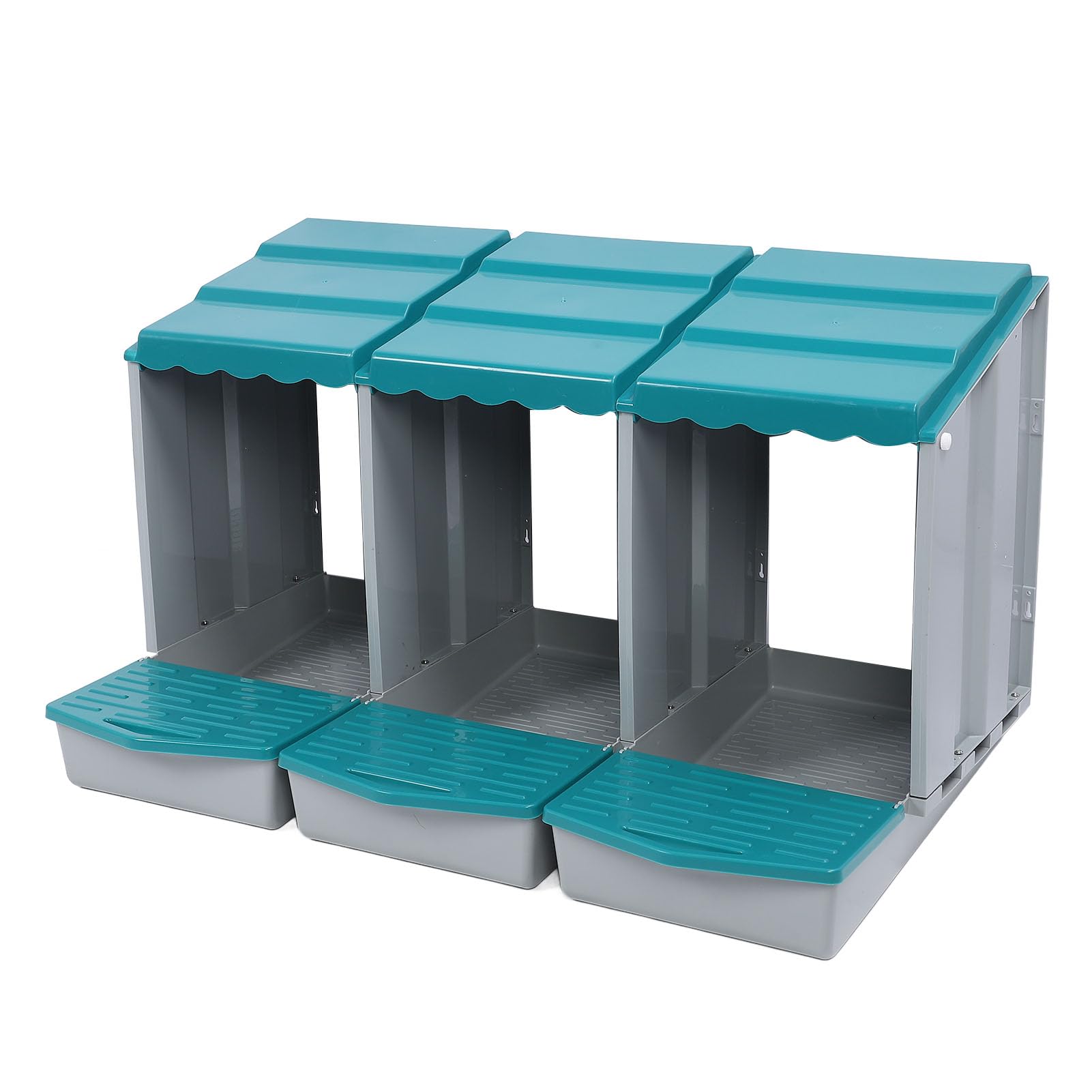 Caja Nido para Gallinas y Patos de 2 Compartimentos, Material PP Resistente, Fácil de Limpiar y Montar, Diseño Espacioso y Cómodo para Aves de Corral, Color