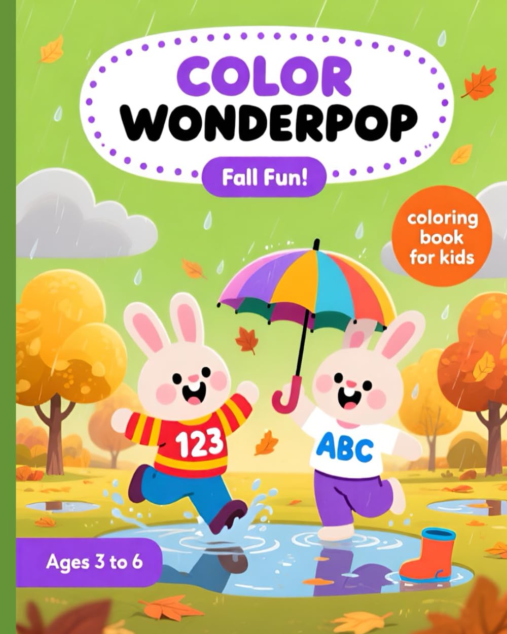 COLOR WONDERPOP - Fall Fun - Cute and Cozy Coloring Book for Kids Featuring Easy to Color Fall Illustrations and Adorable Scenes