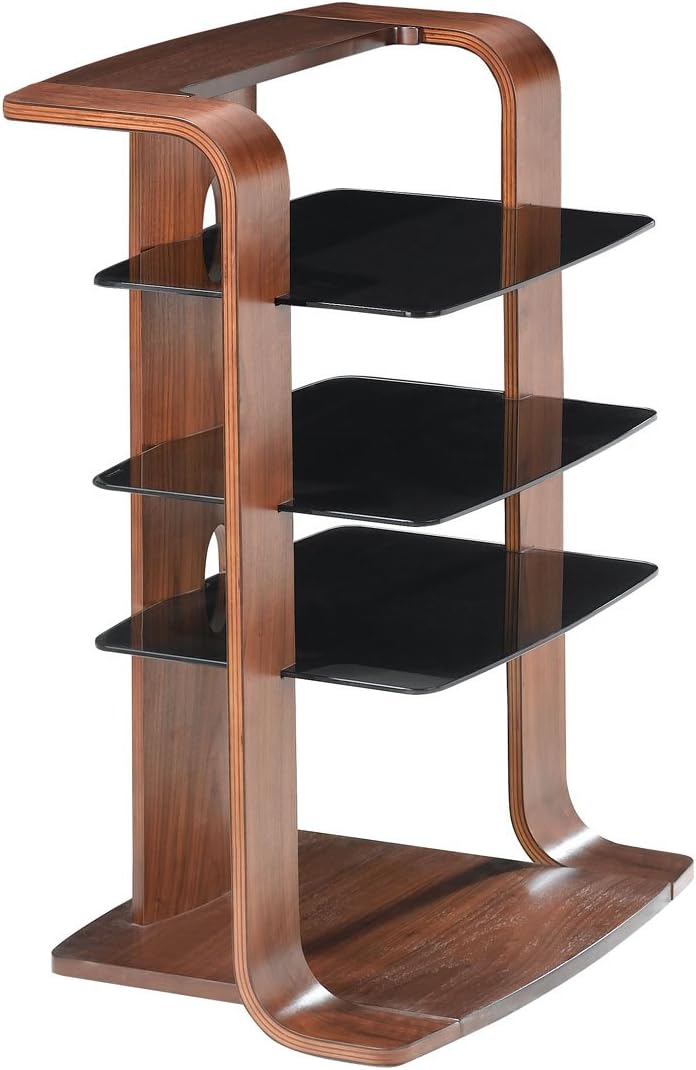 Jual Florence Curved Walnut and Black Hi-Fi Stand