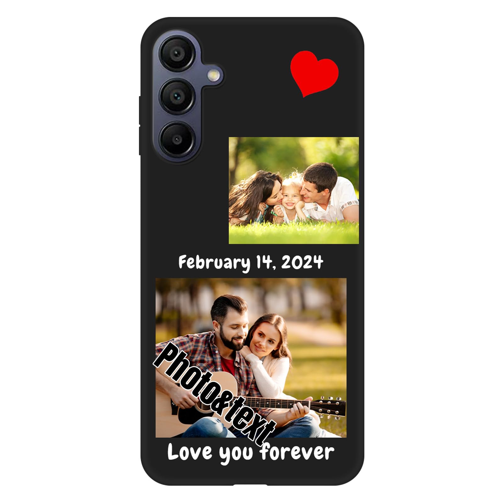 KakaTify Custom Phone Case for Samsung Galaxy A15 5G Multi-Picture Collages Cases Personalized Photo Text Image Name Logo Cover Customized Design Your