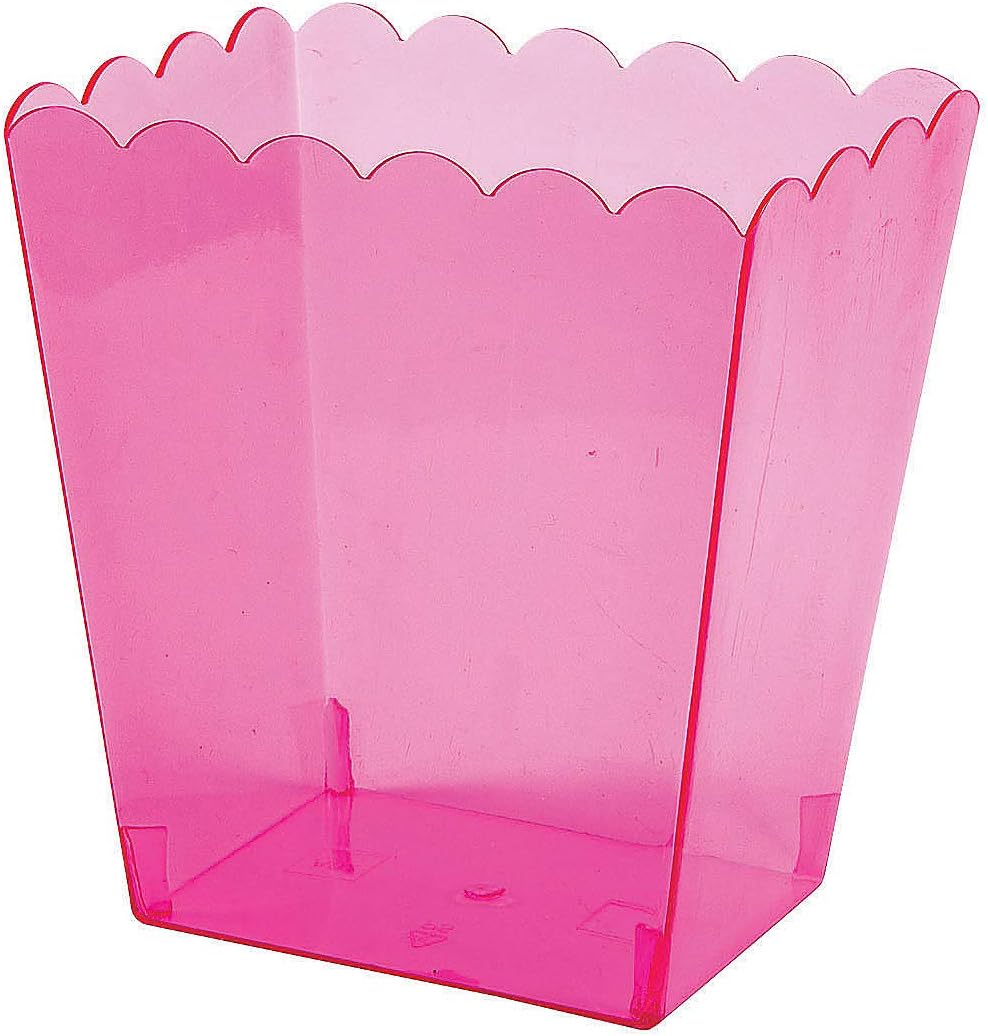 Amazon.com: Fun Express Medium Pink Scalloped Containers - Party ...