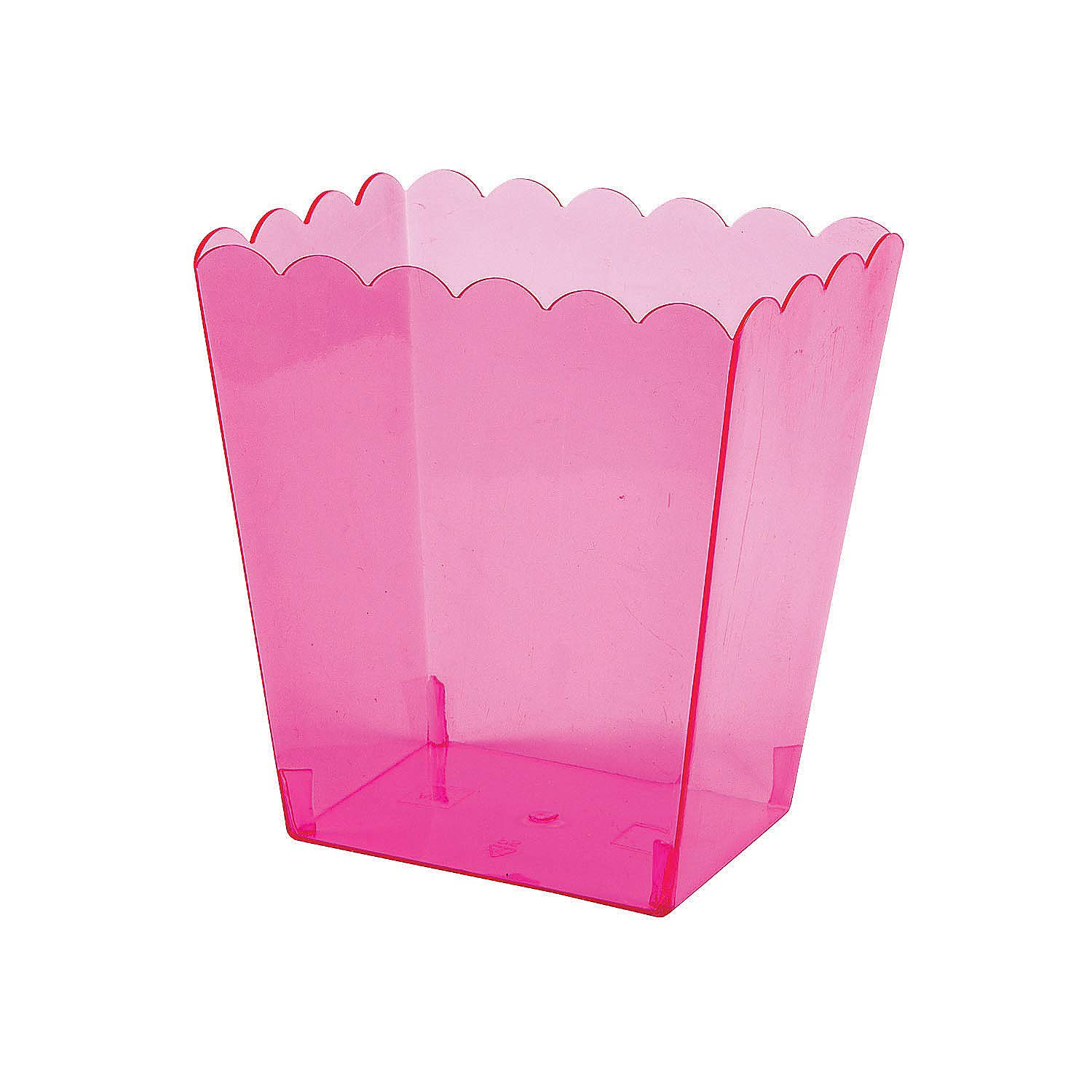 Fun Express Medium Pink Scalloped Containers - Party Supplies - pack of 7 