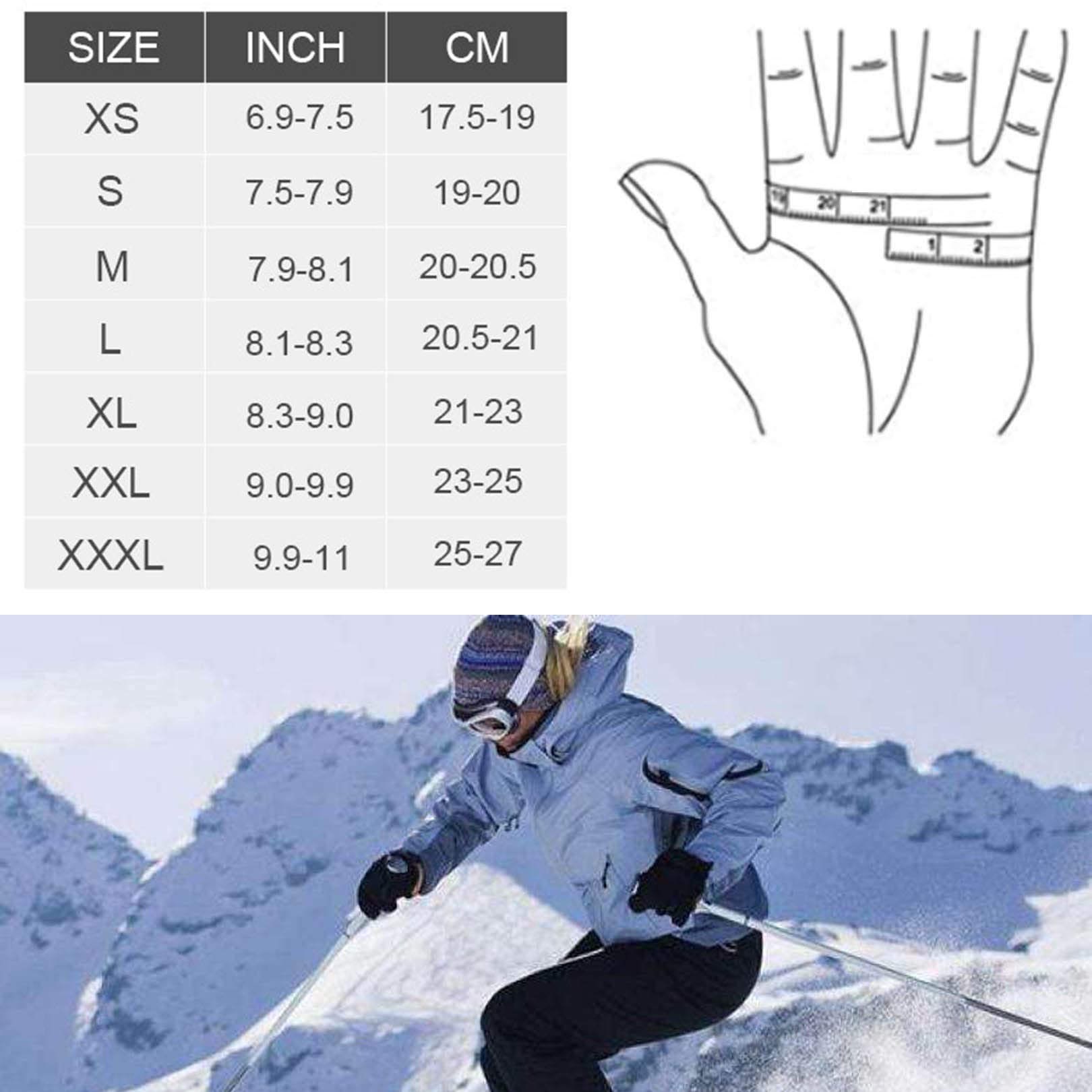 Wodoodporne rękawice narciarskie Rękawiczki z ekranem dotykowym Outdoor Winter Sport Podgrzewane rękawiczki dla mężczyzn Kobiety Akumulatorowa bateria elektryczna Podgrzewana rękawica