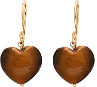 Vista 126 de Gempires Natural Heart Crystals Earring, Heart Gemstone, Energy Healing Crystals, Birthday, Gift for Her, Gemstone Jewelry Yaxaite