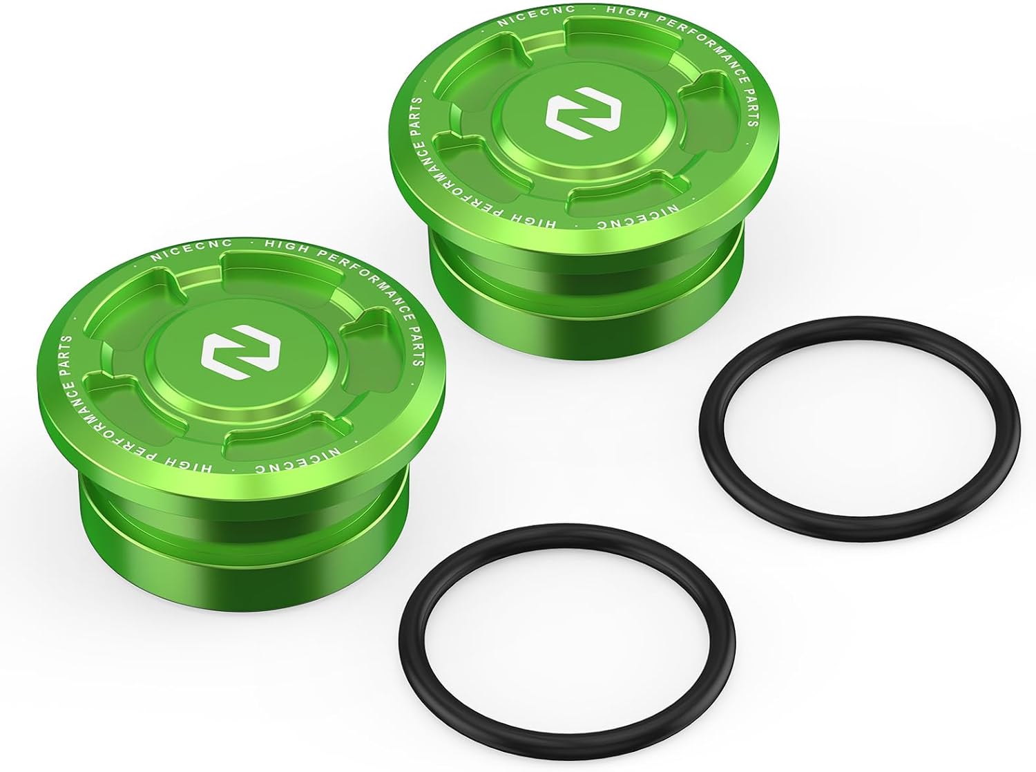 NICECNC Aluminum Motorcycle Frame Hole Seal Compatible with Kawasaki KLR650 1987-2024, Frame Plugs, Frame Aperture Cap, KLR650 Accessories, CNC, Anodization, Green