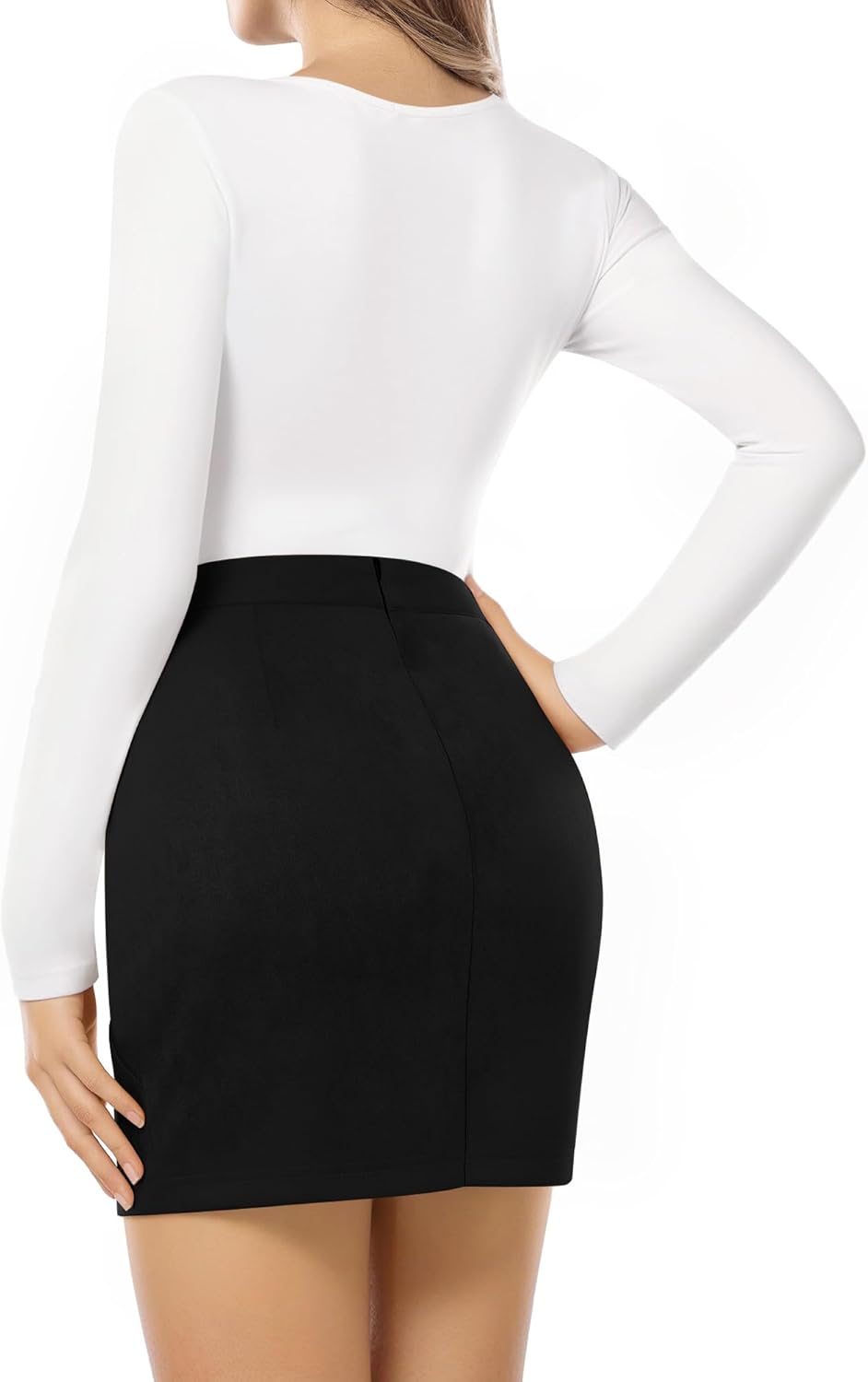 MANGOPOP Mini Faux Suede Skirt for Women High Waist Skirts - Image 4