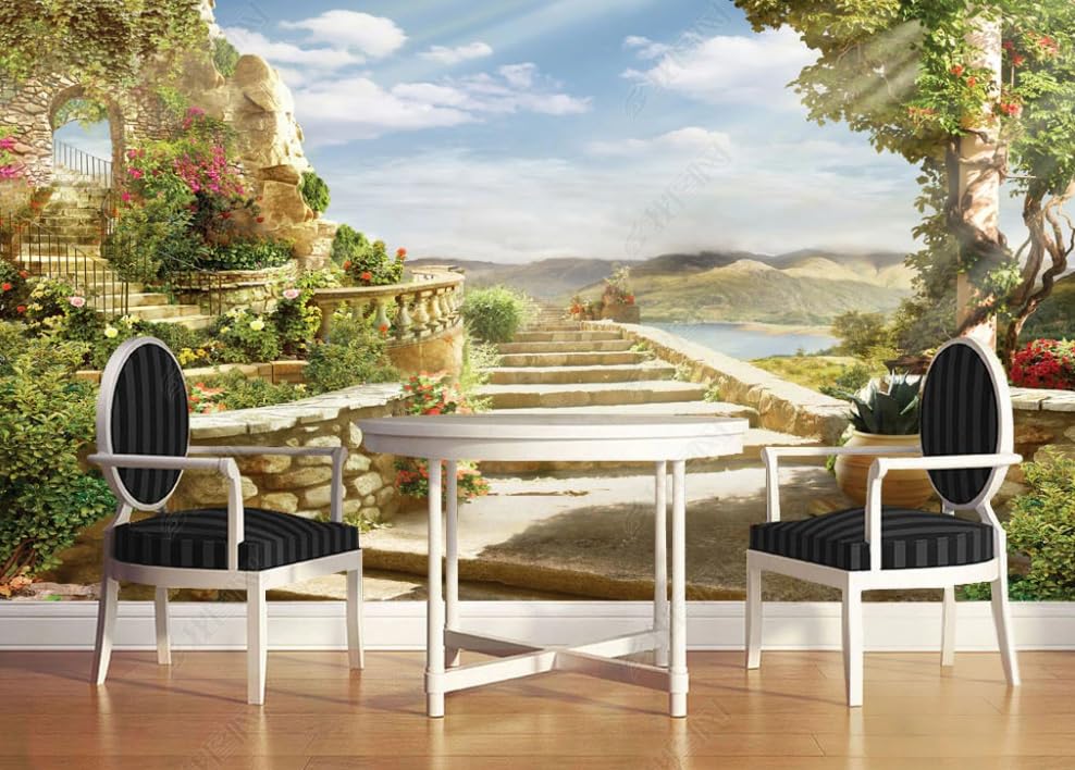 Papier peint intissé paysage floral haut de gamme pour décoration murale XXL