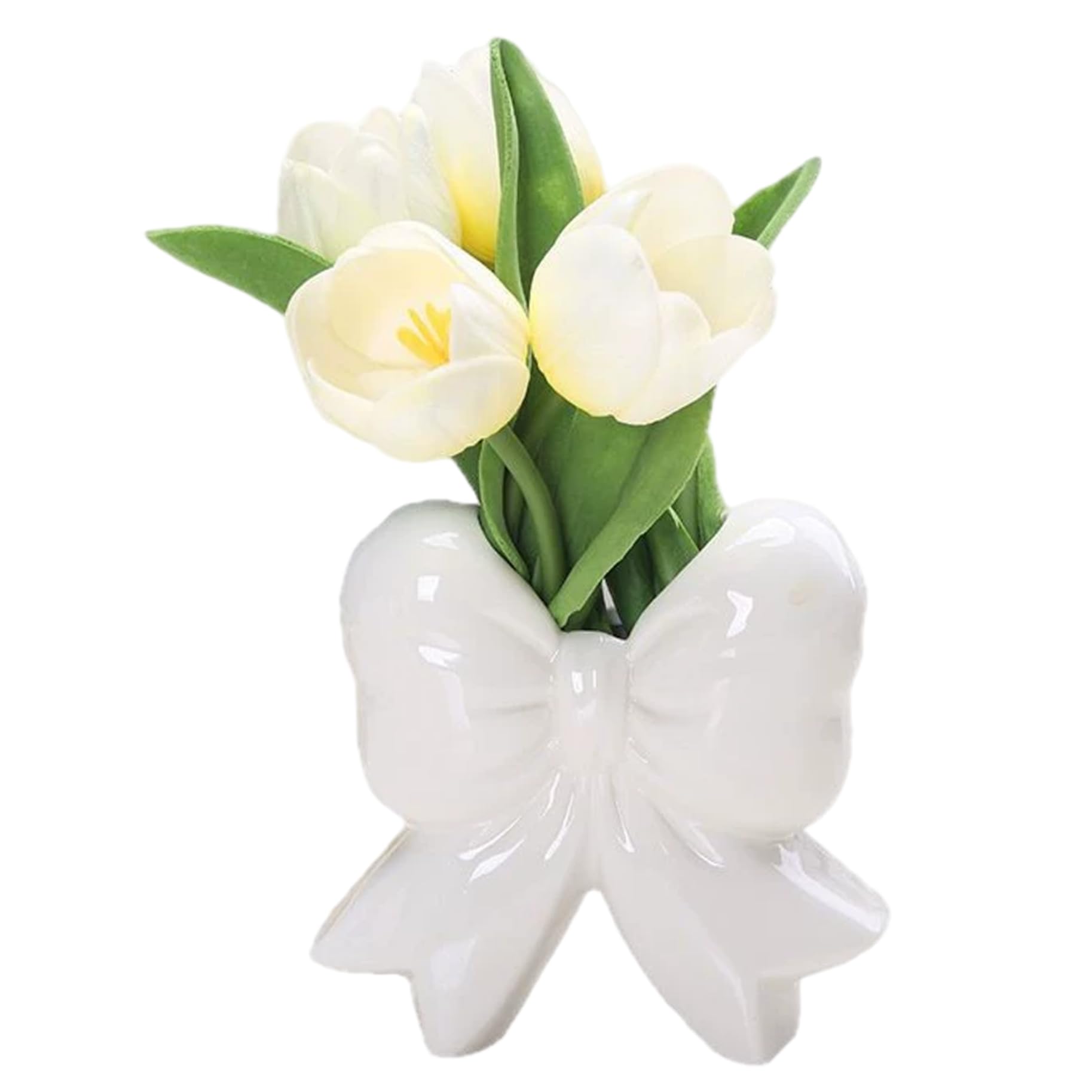 Vase à nœud en céramique blanc 12cm pour décoration de table moderne