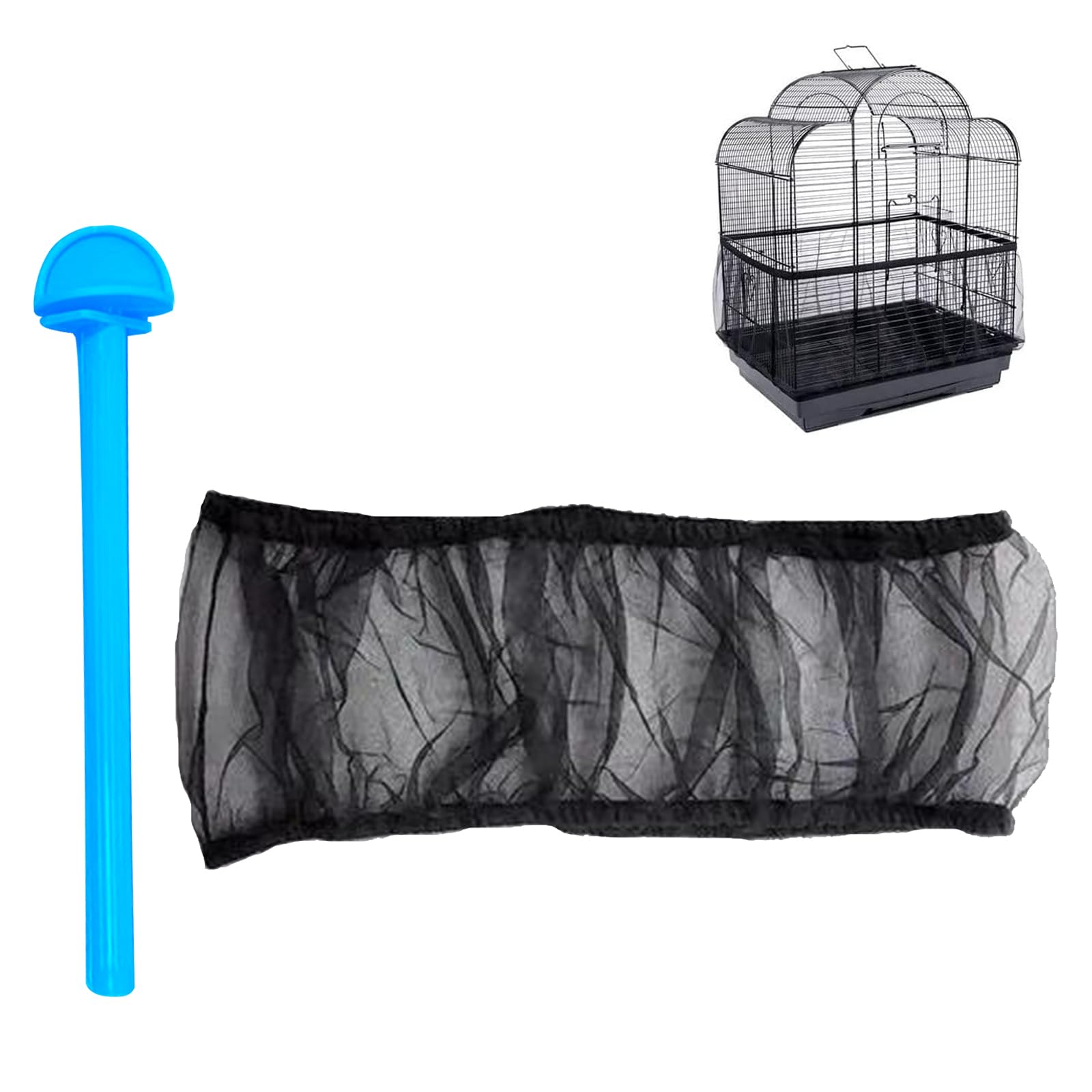 Cubierta Jaula de Pájaros, Cubierta de Red de Nailon, Colector de Plumas, Cubierta Ajustable para Jaula de Pájaros, Cubierta Universal para Jaula de Pájaros, Jaula Circunferencia Ajustable 150-180cm