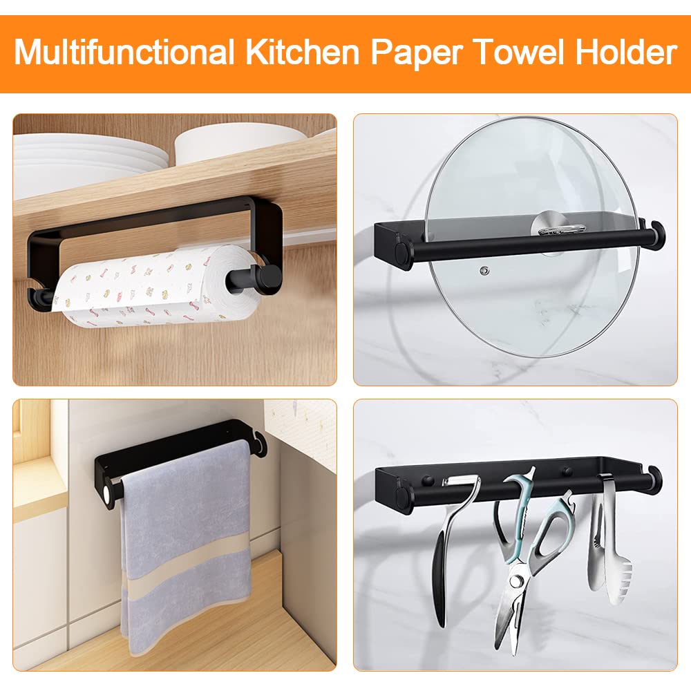 Portarotolo Da Cucina In Acciaio Inox Adesivo - Senza Forature, Con Ganci - Foto 7